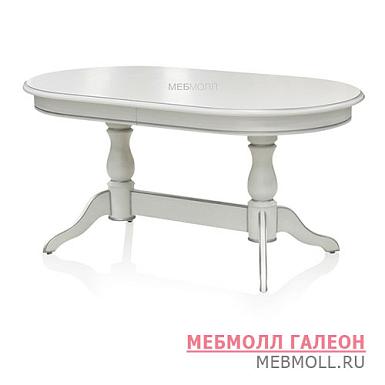 Кухонный стол раздвижной деревянный белый в классическом стиле (арт 5098)